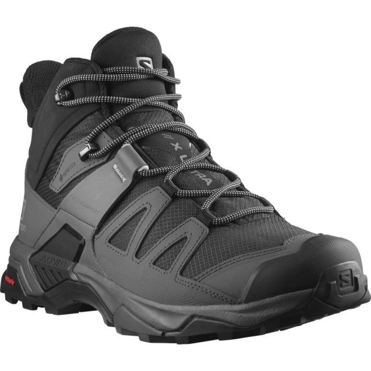 Salomon X Ultra 4 Mid Wide GTX Men's Hiking Boots Black | CA 61Z87